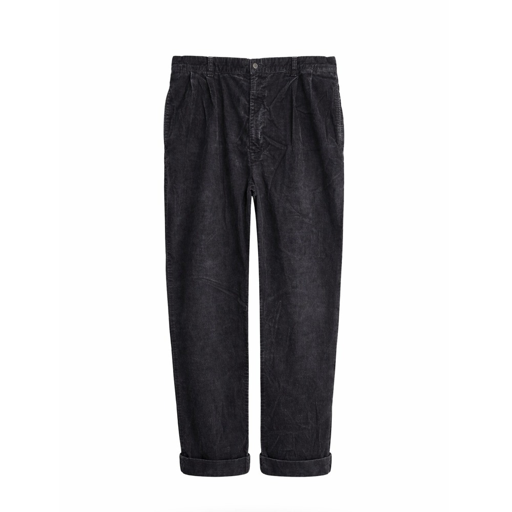 Polo Ralph Lauren Hammond Pant Mens 38x32 Black Corduroy Pleated Dark Academia